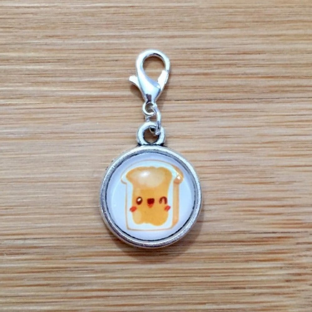 Planner Cute Toast Cabochon Glass Charm